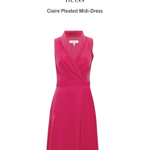 Reiss Claire pleated midi dress , excellent like new condition, size 2 - Picture 5 of 8